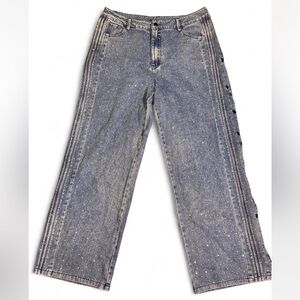 Women's Wide Leg Blue Denim Jeans